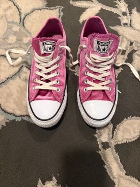 Converse Pink Low-Top Velvet Sneakers